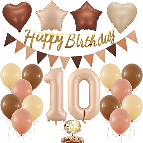 Luftballon 10. Geburtstagsdeko, Retro Ballon Geburtstagsdeko Mädchen 10 Jahr, Retro 10 Geburtstag Party Dekorationen, Zahl 10. Geburtstag Mädchen Junge, Ballon 10. Geburtstag (10) von Yishamei
