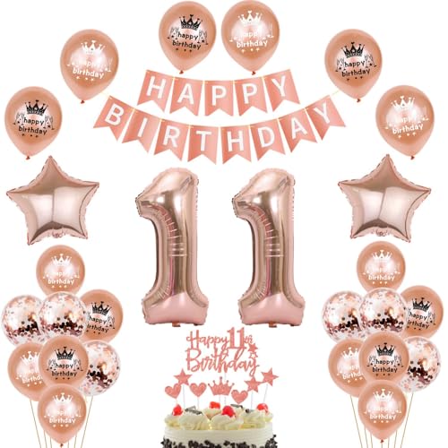 Luftballon 11. Geburtstag Dekoration,Rosegold Geburtstag 11 Jahre Mädchen,Geburtstagsdeko 11 Jahre Mädchen ballons,11. deko für Mädchen,Rosegold Tortendeko Luftballon 11. Geburtstag Dekoration,Rosegold Geburtstag 11 Jahre Mädchen,Geburtstagsdeko 11 Jahre Mädchen ballons,11. deko für Mädchen,Rosegold Tortendeko von Yishamei