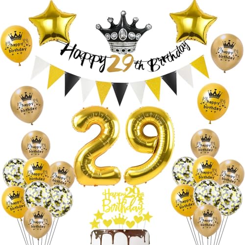 Luftballon 29. Geburtstag Dekoration Schwarz/gold Tortendeko Geburtstag 29 Mann,Happy Birthday Deko 29 Geburtstag Frauen Männer,Tortendeko 29. Geburtstag deko Mann Frauen Geburtstagsdeko 29 Jahre Luftballon 29. Geburtstag Dekoration Schwarz/gold Tortendeko Geburtstag 29 Mann,Happy Birthday Deko 29 Geburtstag Frauen Männer,Tortendeko 29. Geburtstag deko Mann Frauen Geburtstagsdeko 29 Jahre von Yishamei