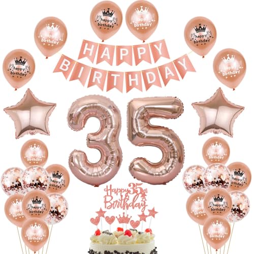 Luftballon 35. Geburtstag Dekoration,Rosegold Geburtstag 35 Jahre Frauen,Geburtstagsdeko 35 Jahre Frauen ballons,35. deko für Frauen,Rosegold Tortendeko Luftballon 35. Geburtstag Dekoration,Rosegold Geburtstag 35 Jahre Frauen,Geburtstagsdeko 35 Jahre Frauen ballons,35. deko für Frauen,Rosegold Tortendeko von Yishamei