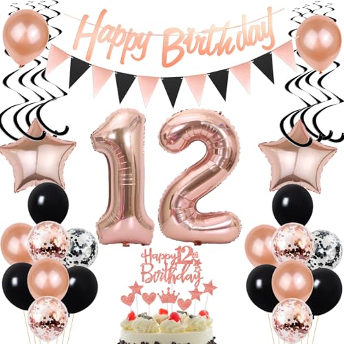 Luftballons 12. Geburtstag Mädchen Deko Schwarz Rosegold Tortentopper 12. Geburtstag Tortendeko 12 Deko ,geburtstagsdeko 12 Jahre Luftballon girlande 12 Mädchen dekoration Luftballons 12. Geburtstag Mädchen Deko Schwarz Rosegold Tortentopper 12. Geburtstag Tortendeko 12 Deko ,geburtstagsdeko 12 Jahre Luftballon girlande 12 Mädchen dekoration von Yishamei