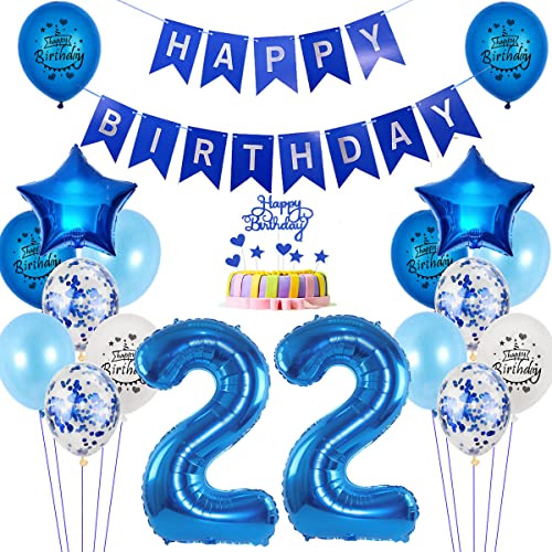 Luftballons 22. Geburtstag deko Mann blau,Folienballon 22 jahre Geburtstag dekoration Männer blau set,happy Birthday 22th Geburtstagsdeko 22 jahre Mann deko Ballon 22 Geburtstag Mann deko Luftballons 22. Geburtstag deko Mann blau,Folienballon 22 jahre Geburtstag dekoration Männer blau set,happy Birthday 22th Geburtstagsdeko 22 jahre Mann deko Ballon 22 Geburtstag Mann deko von Yishamei