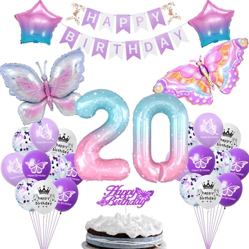 Mädchen 20 Jahre Schmetterling Geburtstag Deko, 20 Jahre Schmetterling Themen Party Geburtstagsdeko, Ballon 20 Jahre Mädchen Bunt Schmetterlinge, 20. Geburtstag Mädchen Luftballon Schmetterlinge Mädchen 20 Jahre Schmetterling Geburtstag Deko, 20 Jahre Schmetterling Themen Party Geburtstagsdeko, Ballon 20 Jahre Mädchen Bunt Schmetterlinge, 20. Geburtstag Mädchen Luftballon Schmetterlinge von Yishamei