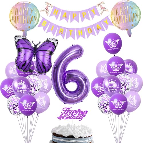 Schmetterling 6 Jahre Geburtstag Deko Mädchen, 6 Jahre Schmetterlinge Geburtstagsdeko Lila, Schmetterlinge 6. Geburtstag Mädchen Deko, Lila 6 Schmetterling Themen Party Schmetterling 6 Jahre Geburtstag Deko Mädchen, 6 Jahre Schmetterlinge Geburtstagsdeko Lila, Schmetterlinge 6. Geburtstag Mädchen Deko, Lila 6 Schmetterling Themen Party von Yishamei