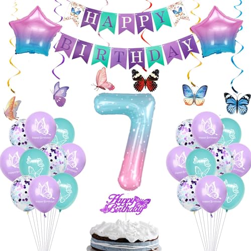 Schmetterlinge 7. Geburtstagsdeko Bunt, Schmetterling Ballon 7 Jahre Geburtstag Deko, Mädchen 7 Jahre Bunt Schmetterlinge Folienballon, Schmetterlinge 7. Geburtstag Mädchen Deko Bunt Schmetterlinge 7. Geburtstagsdeko Bunt, Schmetterling Ballon 7 Jahre Geburtstag Deko, Mädchen 7 Jahre Bunt Schmetterlinge Folienballon, Schmetterlinge 7. Geburtstag Mädchen Deko Bunt von Yishamei