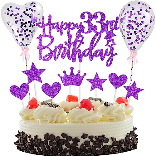 Tortendeko 33 Lila, Tortendeko 33 Geburtstag Frau, 33 Jahre Kuchendeko Geburtstag Frauen, Glitzer 33. Geburtstagstorte Topper, Happy 33th Birthday Tortendeko, Cake Topper für 33 Geburtstag Tortendeko 33 Lila, Tortendeko 33 Geburtstag Frau, 33 Jahre Kuchendeko Geburtstag Frauen, Glitzer 33. Geburtstagstorte Topper, Happy 33th Birthday Tortendeko, Cake Topper für 33 Geburtstag von Yishamei