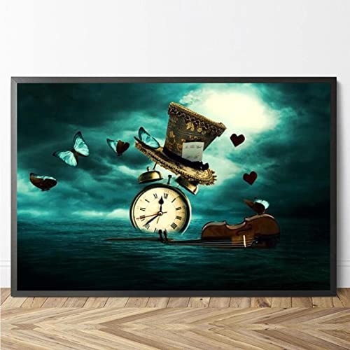 Yishui Art Surrealismus Kunst Leinwand Poster Salvador Dali Leinwand Gemälde Retro Druck Wandkunst Bilder für Wohnzimmer Dekoration 40x50cm (16x20in) Rahmenlos von Yishui Art
