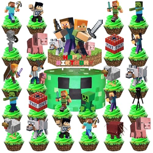 31 x Kuchendekorationen, 1 x großer "Happy Birthday"-Topper, 30 x Topper Happy Birthday für Kinder 31 x Kuchendekorationen, 1 x großer "Happy Birthday"-Topper, 30 x Topper Happy Birthday für Kinder von Yisound123