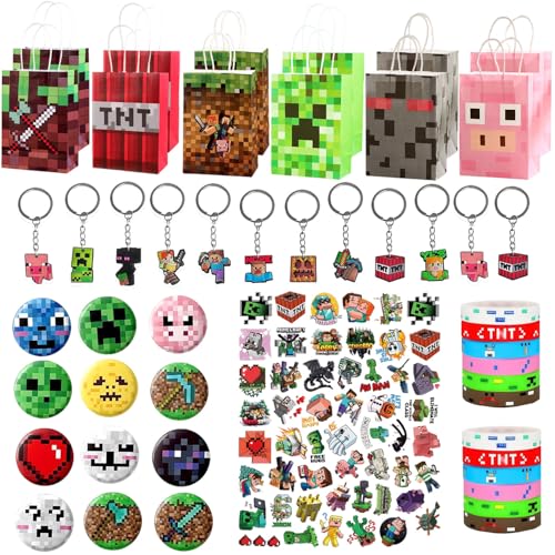 Yisound123 98-teiliges Partytütenfüller-Set Miner Gaming Partytütenfüller, Gamer-Partybevorzugungen, Gaming-Schlüsselanhänger, Partytüten, Knopfnadeln, Aufkleber, Minenarbeiter-Partyzubehör Yisound123 98-teiliges Partytütenfüller-Set Miner Gaming Partytütenfüller, Gamer-Partybevorzugungen, Gaming-Schlüsselanhänger, Partytüten, Knopfnadeln, Aufkleber, Minenarbeiter-Partyzubehör von Yisound123