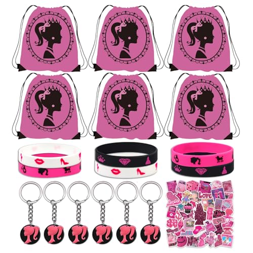 68Pcs Princess Kindergeburtstag Party Mitgebsel Set, 6 Kordelzug Party Tasche, 6 Schlüsselanhänger, 6 Silikonarmband, 50 Aufkleber für Kinder, Partytüten, für Kinder Geschenke Partyzubehör (A) 68Pcs Princess Kindergeburtstag Party Mitgebsel Set, 6 Kordelzug Party Tasche, 6 Schlüsselanhänger, 6 Silikonarmband, 50 Aufkleber für Kinder, Partytüten, für Kinder Geschenke Partyzubehör (A) von Yisscen
