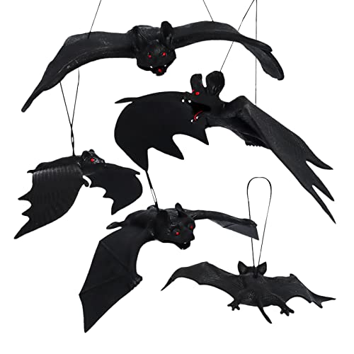 Halloween Bats Dekoration, 5Pcs Hängen Vampir Fledermäuse, Halloween 3D Fledermäuse,Halloween Horror Party,Halloween-Spielzeug Realistische Fledermaus Gruselige,Halloween Party Deko, Partyzubehör Set Halloween Bats Dekoration, 5Pcs Hängen Vampir Fledermäuse, Halloween 3D Fledermäuse,Halloween Horror Party,Halloween-Spielzeug Realistische Fledermaus Gruselige,Halloween Party Deko, Partyzubehör Set von Yisscen