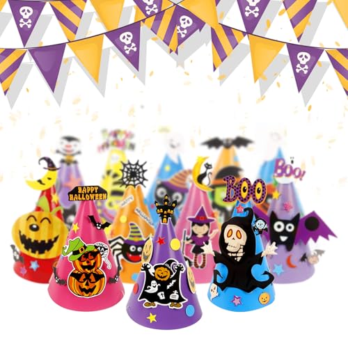 Yistoi 12 Halloween Partyhüte DIY Kinder Party Hüte Halloween Fasching Geburtstag Karneval Verkleidung Dekorativer Papierhut DIY Kreativer Halloween-papierhut für Kinder Kinderhut Party Supplies Yistoi 12 Halloween Partyhüte DIY Kinder Party Hüte Halloween Fasching Geburtstag Karneval Verkleidung Dekorativer Papierhut DIY Kreativer Halloween-papierhut für Kinder Kinderhut Party Supplies von Yistoi