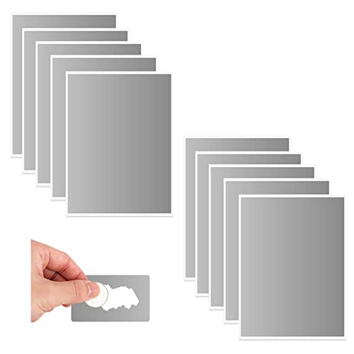 10 extra große A4-Aufkleber, zum Abkratzen, nach Belieben geschnitten, 21 x 29,7 cm, selbstklebendes Etikett zum Abkratzen für Spiele, Karten und Bastelarbeiten (Silbergrau) von Yitexin