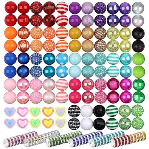Acryl-Strassperlen, Schmuckherstellung, glitzernde Perlen für Armbänder, gemischte Charms, Kristall-Set, DIY, runde Bulk-Halskette, Stifte, Schlüsselanhänger, Bastelzubehör, 170 Stück von Yitexin
