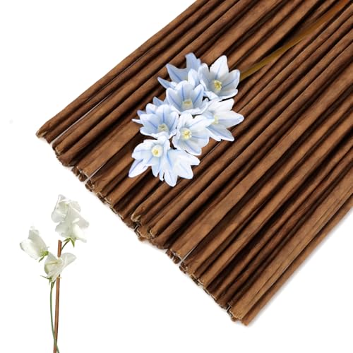 Blumendraht, 30 cm Länge, 3 mm Durchmesser, Blumenstiele, 18 Gauge, Blumendraht mit Papier, Florist für künstliche Blumen, Kranz, Blumenstrauß (braun), 120 Stück von Yitexin