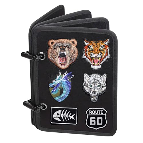 Flip-Page-Patch-Display, Klettverschluss, taktischer Patchboard-Binder, kleines Militär-Patch-Display, Patchbuchhalter, Organizer mit 4 Seiten für die Anzeige von Emblem-Kollektionen, Schwarz Flip-Page-Patch-Display, Klettverschluss, taktischer Patchboard-Binder, kleines Militär-Patch-Display, Patchbuchhalter, Organizer mit 4 Seiten für die Anzeige von Emblem-Kollektionen, Schwarz von Yitexin