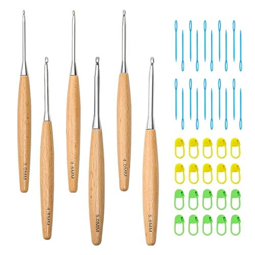 Yitexin Häkelnadel-Set mit Holzgriff, Häkelnadeln für Garn, Häkelnadeln für Arthritische Hände, Stricknadel, Häkelset für Anfänger, Arthritische Hände, Decke, 3,0 mm - 5,5 mm Yitexin Häkelnadel-Set mit Holzgriff, Häkelnadeln für Garn, Häkelnadeln für Arthritische Hände, Stricknadel, Häkelset für Anfänger, Arthritische Hände, Decke, 3,0 mm - 5,5 mm von Yitexin