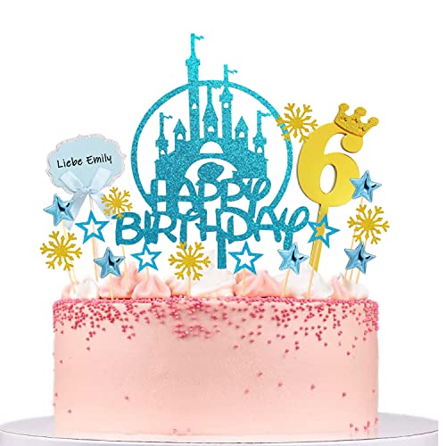Tortendeko 6 Geburtstag Kuchendeko Geburtstag Mädchen,22 Stück Cake Topper Geburtstag 6 Happy Birthday Cake Toppers für 6 Geburstagstorte Deko Tortendeko Mädchen (6) von Yitla