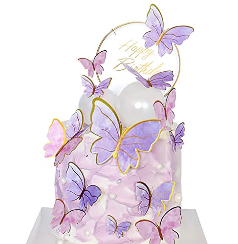 Happy Birthday Tortendeko-Fee Schmetterling Cake Topper Set Tortendeko Geburtstag Mädchen Kuchen Deko Cake Topper Happy Birthday (B) von Yitla