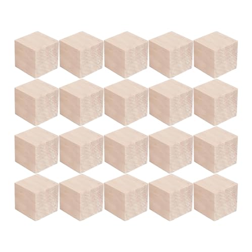 Holz Würfel,Kleine Holzwürfel Blanko von,Bastelmaterial Holz Spielsteine und Würfel zum Basteln, DIY Stempel, Puzzle & Nummern-Holzklötze Bausteine (5CM 20Pack) von Yitobici