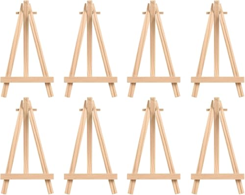 Mini Staffeleien Holz,Klein Staffelei,für Bilder, Leinwandständer Klappbar, Kompakte Staffelei,Visitenkarten, Fotoalben, Malhandwerk (Holz, 8x15 CM-8 Pack) von Yitobici