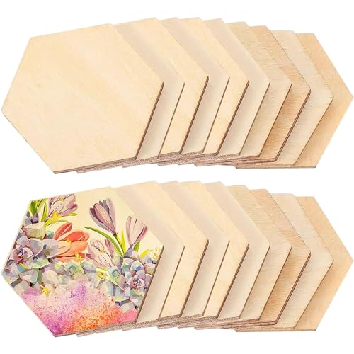 Sechseckige Naturholzscheiben, 20 Stücke 10cm Holzplatte Sechseckige,Unvollendete Holzplatte zum Basteln für Pyrografie, Malerei, hängende Dekorationen Sechseckige Naturholzscheiben, 20 Stücke 10cm Holzplatte Sechseckige,Unvollendete Holzplatte zum Basteln für Pyrografie, Malerei, hängende Dekorationen von Yitobici