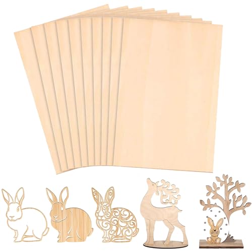 Yitobici Sperrholzplatten, 10 Stück, 300 x 200 x 1,5 mm, Balsaholzblätter, für DIY-Projekte von Yitobici