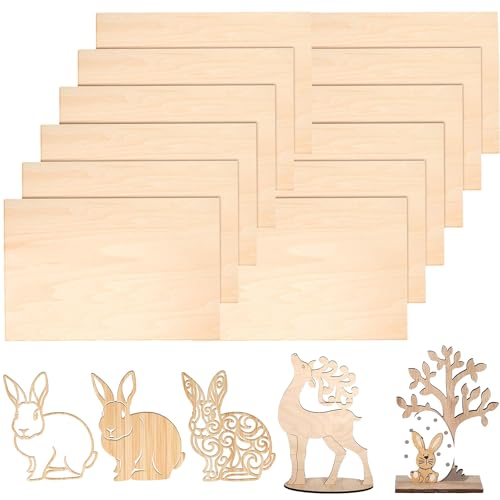 Yitobici Sperrholzplatten, 12 Stück, 100 x 200 x 1,5 mm, Balsaholzblätter, für DIY-Projekte von Yitobici