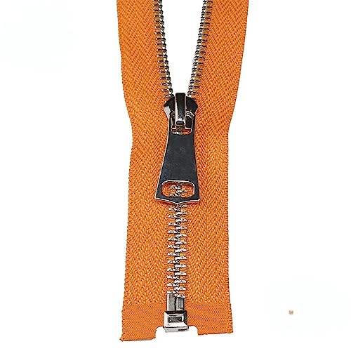 Metallreißverschlüsse mit offenem Ende, Schneiderzubehör für Jacken, Mäntel, trennender Jackenreißverschluss, Orange, 60 cm von Yitre