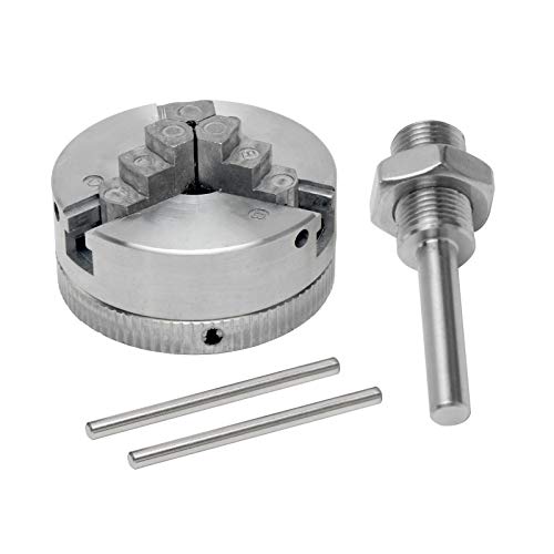Mini-Drehmaschine, 3/4-Backen-Drehmaschinenbohrfutter Selbstzentrierende Drehmeißelkurbel aus Zinklegierung Z011 Verlängerung mit drei vier Krallen und Pleuelsatz (Größe :Typ B) von Yius