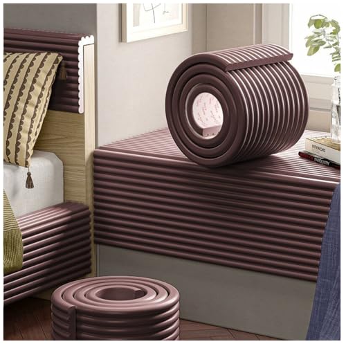 Yiustldd Gepolsterte Wandpolster für Wände, Kantenschutz mit doppelseitigem Klebeband, für Wandkanten, Tischecken, Bettkanten,Braun,15x200cm von Yiustldd