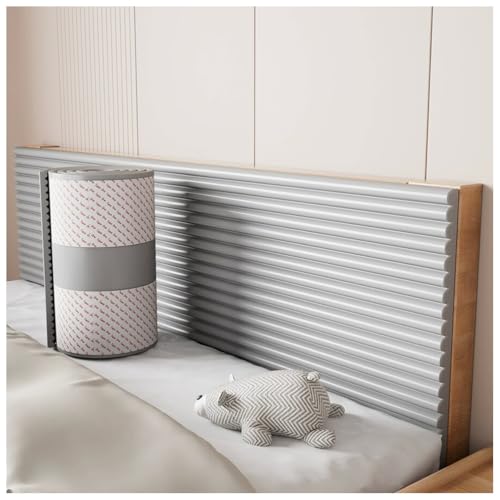 Yiustldd Gepolsterte Wandpolster für Wände, Kantenschutz mit doppelseitigem Klebeband, für Wandkanten, Tischecken, Bettkanten,Grau,20x200cm von Yiustldd