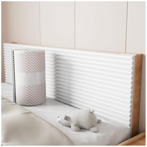 Yiustldd Gepolsterte Wandpolster für Wände, Kantenschutz mit doppelseitigem Klebeband, für Wandkanten, Tischecken, Bettkanten,Weiß,15x200cm von Yiustldd