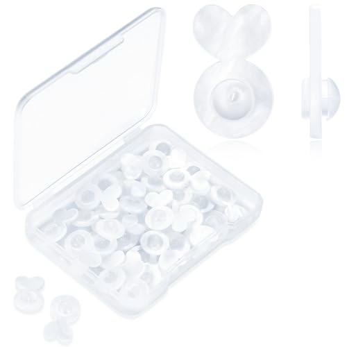YixNahz Transparente Silikon-Ohrring-Verschlüsse für schwere Ohrringe, 32 Stück, bequeme Gummi-Ohrringheber für große Ohrstecker, Ersatz für hängende Ohren (Stil A) von YixNahz