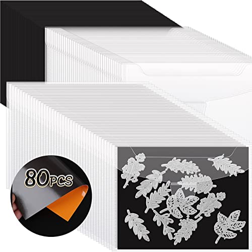 Aufbewahrungsbeutel für Stempel und Stanzformen und Magnetbögen aus Gummi, 80-teiliges Set zur Aufbewahrung von Stanzen, Bastelarbeiten, Scrapbooking von YixangDD
