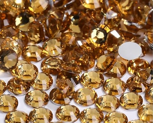 Yixinly 1000 Stück SS30 6mm Strasssteine, Glitzersteine Runde Kristalle Steinchen für Nägel, DIY-Dekoration, Kleidung, Handyhüllen, Schuhe, Taschen (Golden) von Yixinly