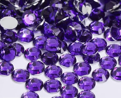 Yixinly 10000 Stück SS6 2mm Strasssteine, Glitzersteine Nägel, Strasssteine zum Kleben auf Stoff, Runder Kristalle Steinchen für Nägel, Kleidung, Handyhüllen, Schuhe, Taschen (Lila) von Yixinly