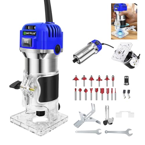Professional Kantenfräse, Holzfräse Oberfräse 800 W 27000 U/min, mit 15 Fräsern, Holzfräse Kantenfräse Mit Spannzange 6-8MM, Transparente Basis Mit Führungshilfe Oberfräse Professional Kantenfräse, Holzfräse Oberfräse 800 W 27000 U/min, mit 15 Fräsern, Holzfräse Kantenfräse Mit Spannzange 6-8MM, Transparente Basis Mit Führungshilfe Oberfräse von Yiyai