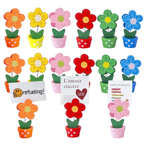 Yiyifor 12 Stück Tischkarte Inhaber,Tischkartenhalter Holzkartenhalter Kreativer Blume Memo Kartenhalter Halter für Zuhause Home Office Dekoration (Flower) von Yiyifor
