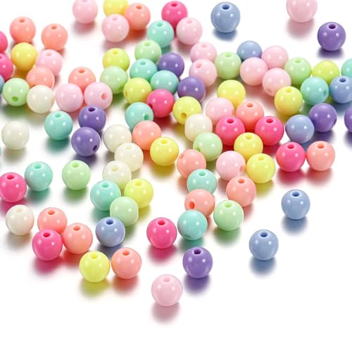 Yiyifor Mixed Colour Pearl 6mm 8mm 10mm Acryl Imitat Perle Rund Perlen für Schmuckherstellung (850) von Yiyifor