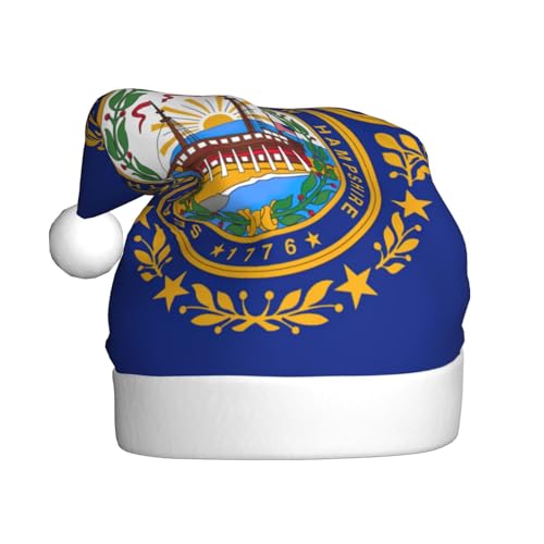 Yiyilong Dekorative Weihnachtsmütze für Erwachsene, Motiv: New Hampshire Staatsflagge, Uni, Weihnachtsmannmütze für Weihnachtszubehör Yiyilong Dekorative Weihnachtsmütze für Erwachsene, Motiv: New Hampshire Staatsflagge, Uni, Weihnachtsmannmütze für Weihnachtszubehör von Yiyilong