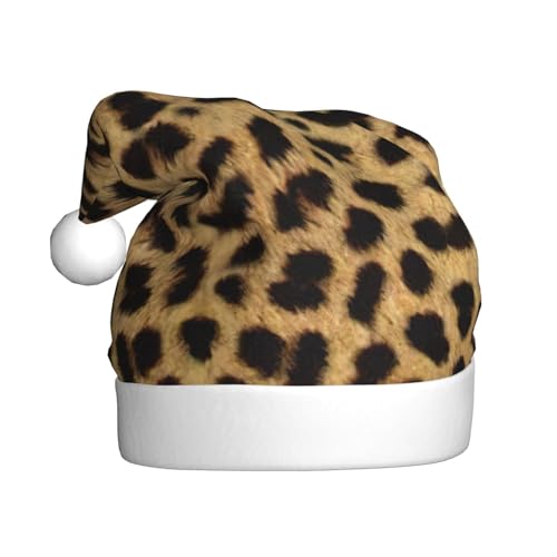 Yiyilong Dekorative Weihnachtsmütze für Erwachsene, Plüsch, Leopardenmuster, Uni, Weihnachtsmannmütze für Weihnachtszubehör Yiyilong Dekorative Weihnachtsmütze für Erwachsene, Plüsch, Leopardenmuster, Uni, Weihnachtsmannmütze für Weihnachtszubehör von Yiyilong
