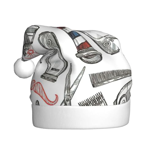 Yiyilong Dekorative Weihnachtsmütze für Erwachsene, Plüsch, einfarbig, bedruckt, Uni, Weihnachtsmannmütze für Weihnachtszubehör Yiyilong Dekorative Weihnachtsmütze für Erwachsene, Plüsch, einfarbig, bedruckt, Uni, Weihnachtsmannmütze für Weihnachtszubehör von Yiyilong