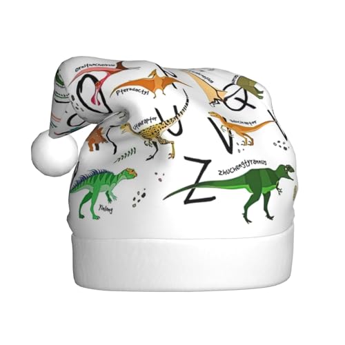 Yiyilong Dekorative Weihnachtsmütze für Erwachsene, Plüsch, stilvoll, mit Dinosaurier-Druck, Uni, Weihnachtsmannmütze für Weihnachtszubehör Yiyilong Dekorative Weihnachtsmütze für Erwachsene, Plüsch, stilvoll, mit Dinosaurier-Druck, Uni, Weihnachtsmannmütze für Weihnachtszubehör von Yiyilong