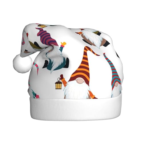 Yiyilong Dekorative Weihnachtsmütze für Erwachsene, lustiger Zwergen-Druck, Uni, Weihnachtsmannmütze für Weihnachtszubehör Yiyilong Dekorative Weihnachtsmütze für Erwachsene, lustiger Zwergen-Druck, Uni, Weihnachtsmannmütze für Weihnachtszubehör von Yiyilong