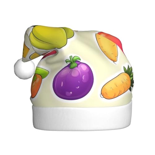 Yiyilong Weihnachtsmütze für Erwachsene, Plüsch, dekorativ, Cartoon, Gemüse, Obst, Uni, Weihnachtsmannmütze für Weihnachtszubehör Yiyilong Weihnachtsmütze für Erwachsene, Plüsch, dekorativ, Cartoon, Gemüse, Obst, Uni, Weihnachtsmannmütze für Weihnachtszubehör von Yiyilong