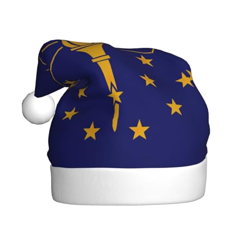 Yiyilong Weihnachtsmütze für Erwachsene, Plüsch, dekorativ, Indiana-Staatsflagge, Uni, Weihnachtsmannmütze für Weihnachtszubehör Yiyilong Weihnachtsmütze für Erwachsene, Plüsch, dekorativ, Indiana-Staatsflagge, Uni, Weihnachtsmannmütze für Weihnachtszubehör von Yiyilong