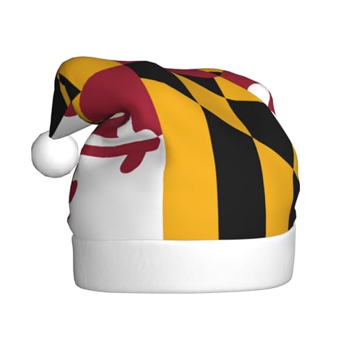 Yiyilong Weihnachtsmütze für Erwachsene, Plüsch, dekorativ, Maryland-Staatsflagge, Uni, Weihnachtsmannmütze für Weihnachtszubehör Yiyilong Weihnachtsmütze für Erwachsene, Plüsch, dekorativ, Maryland-Staatsflagge, Uni, Weihnachtsmannmütze für Weihnachtszubehör von Yiyilong