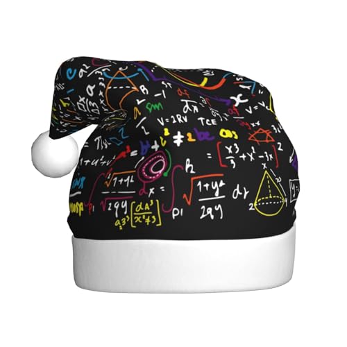 Yiyilong Weihnachtsmütze für Erwachsene, Plüsch, dekorativ, Mathematik-Formel-Druck, Uni, Weihnachtsmannmütze für Weihnachtszubehör Yiyilong Weihnachtsmütze für Erwachsene, Plüsch, dekorativ, Mathematik-Formel-Druck, Uni, Weihnachtsmannmütze für Weihnachtszubehör von Yiyilong