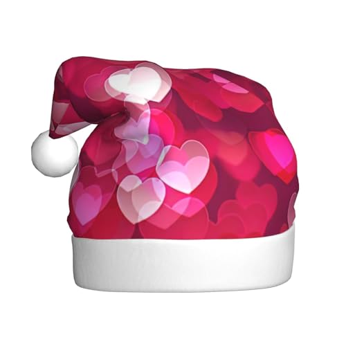 Yiyilong Weihnachtsmütze für Erwachsene, Plüsch, dekorativ, Valentinstag, Herz-Druck, Uni, Weihnachtsmannmütze für Weihnachtszubehör Yiyilong Weihnachtsmütze für Erwachsene, Plüsch, dekorativ, Valentinstag, Herz-Druck, Uni, Weihnachtsmannmütze für Weihnachtszubehör von Yiyilong